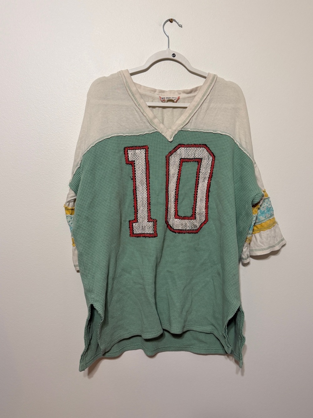 Free People We The Free Gameplan Tee Size Small Oversized T Shirt Jersey Top - Picture 2 of 8